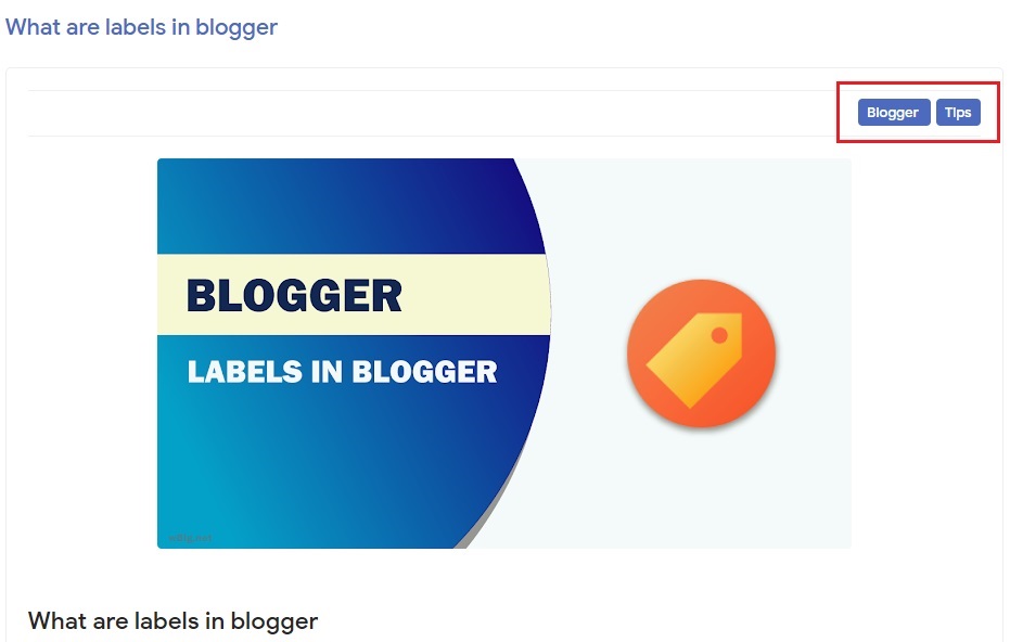 labels in blogger